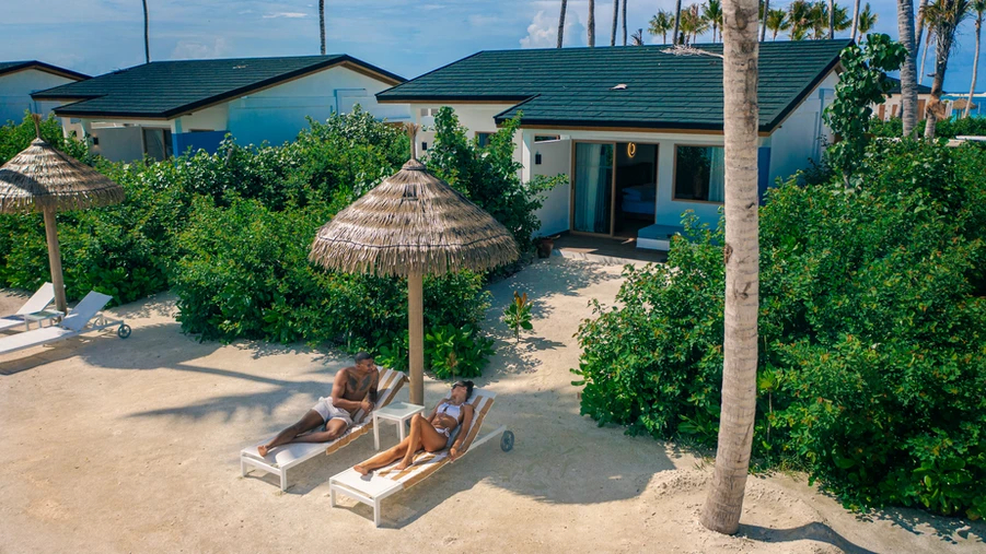 Joy Island Maldives beach villa view
